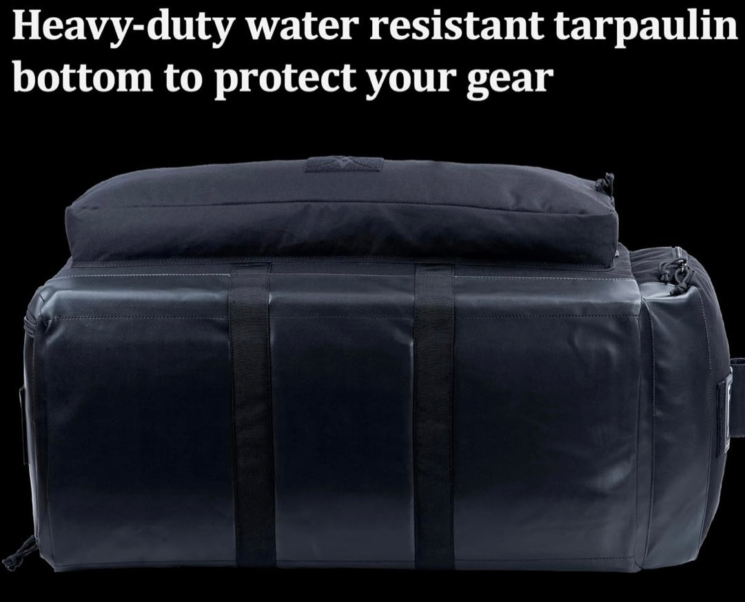 BACKFERRY Large Duffle Bag Duffel Pack with Backpack Shoulder Straps and Shoes Compartment 105L for Sports Travel Hunting Camping.