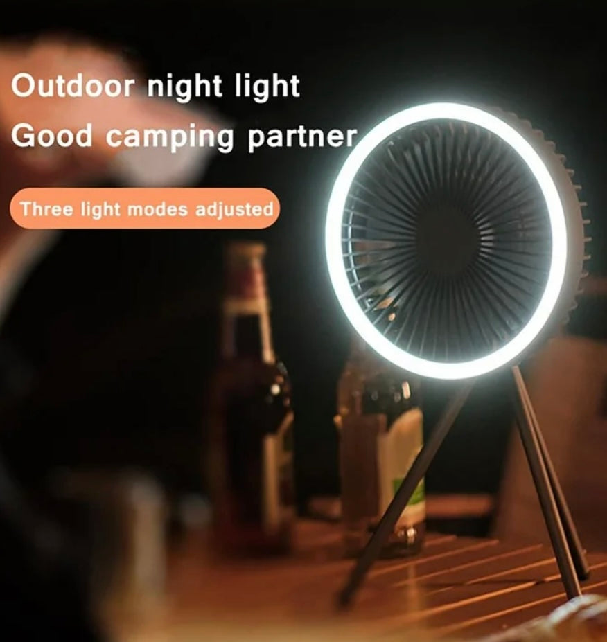 Portable Camping Fan With Light 10 000 mAh 3 Gears if Wind