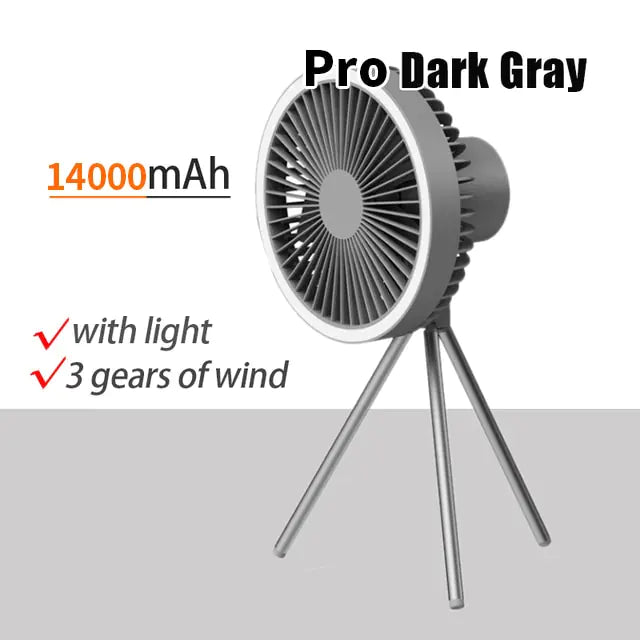 Portable Camping Fan With Light 10 000 mAh 3 Gears if Wind
