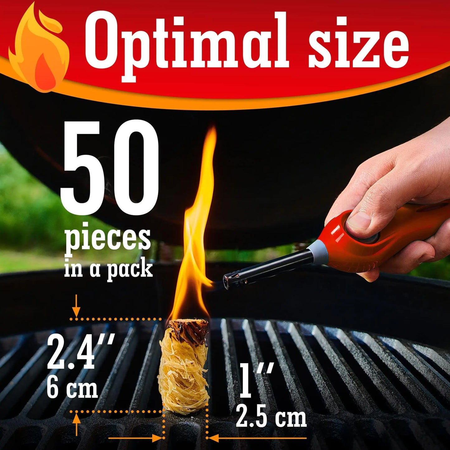 50 PCS Fire Starters for Indoor Fireplace Campfires Wood Stove Grill Charcoal Chimney