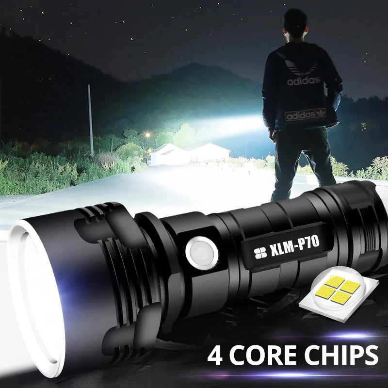 Ultra Powerful LED Flashlight: USB Rechargeable, Waterproof, Linterna