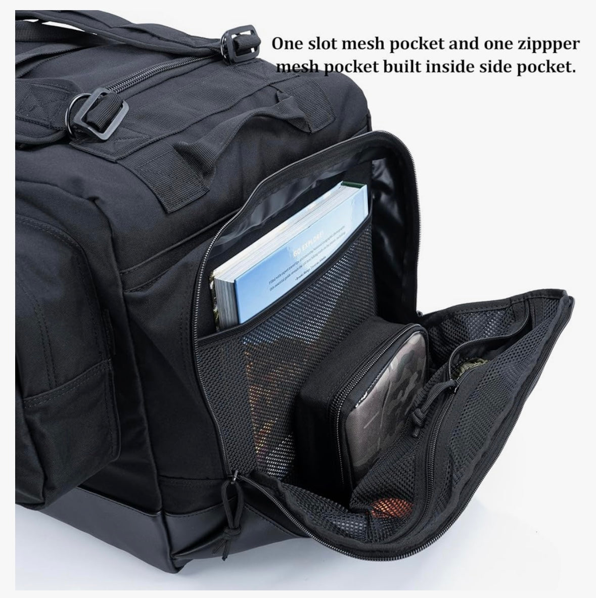 BACKFERRY Large Duffle Bag Duffel Pack with Backpack Shoulder Straps and Shoes Compartment 105L for Sports Travel Hunting Camping.